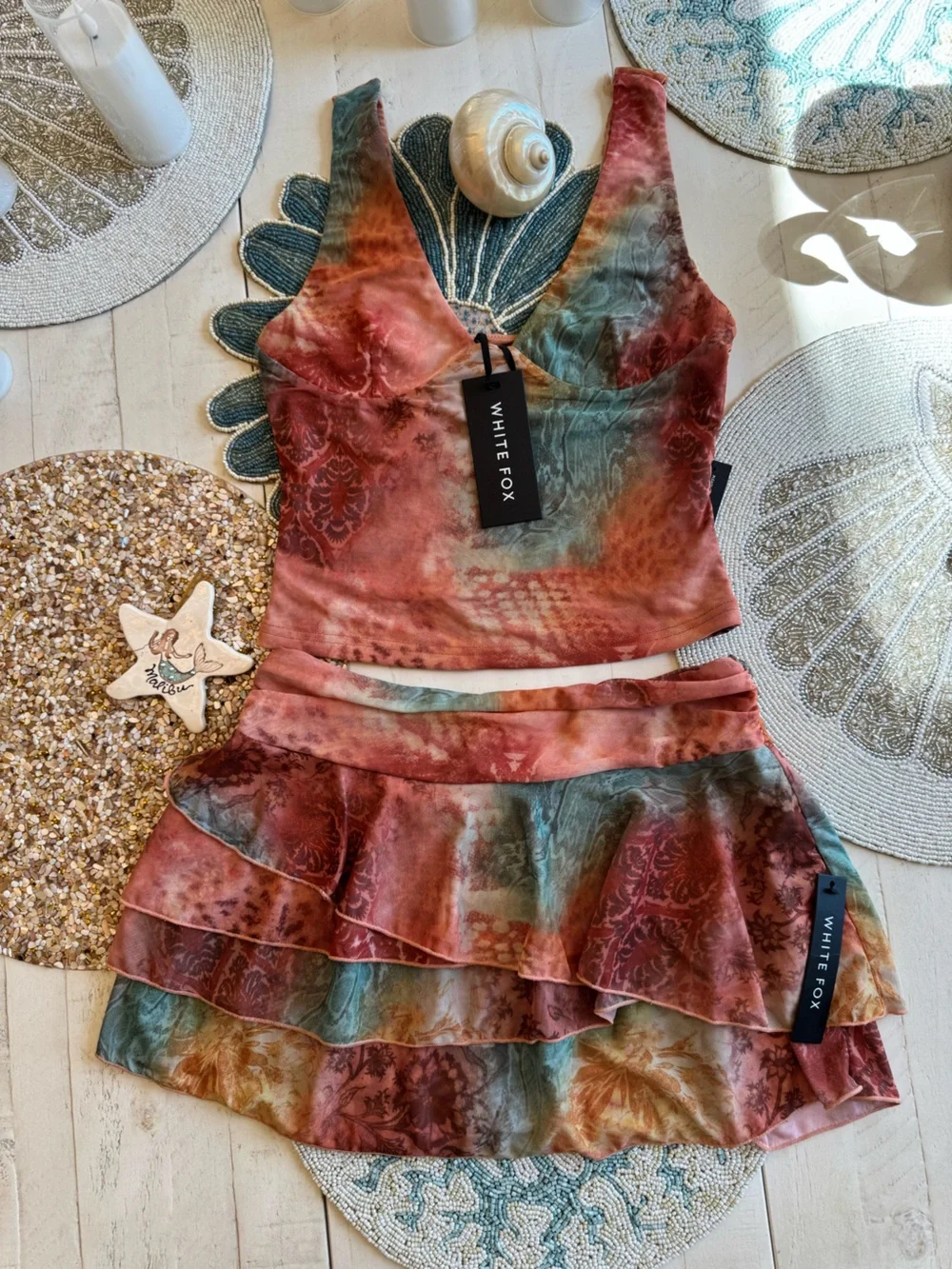 White Fox Boutique Amber Kiss skirt set
